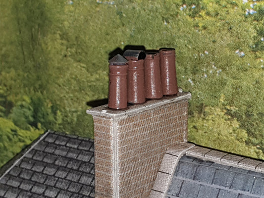 Oo Gauge chimney pots 3d printed  unpainted