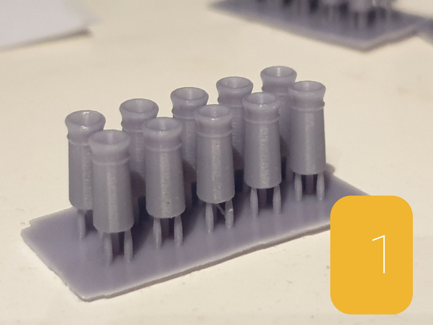Oo Gauge chimney pots 3d printed  unpainted