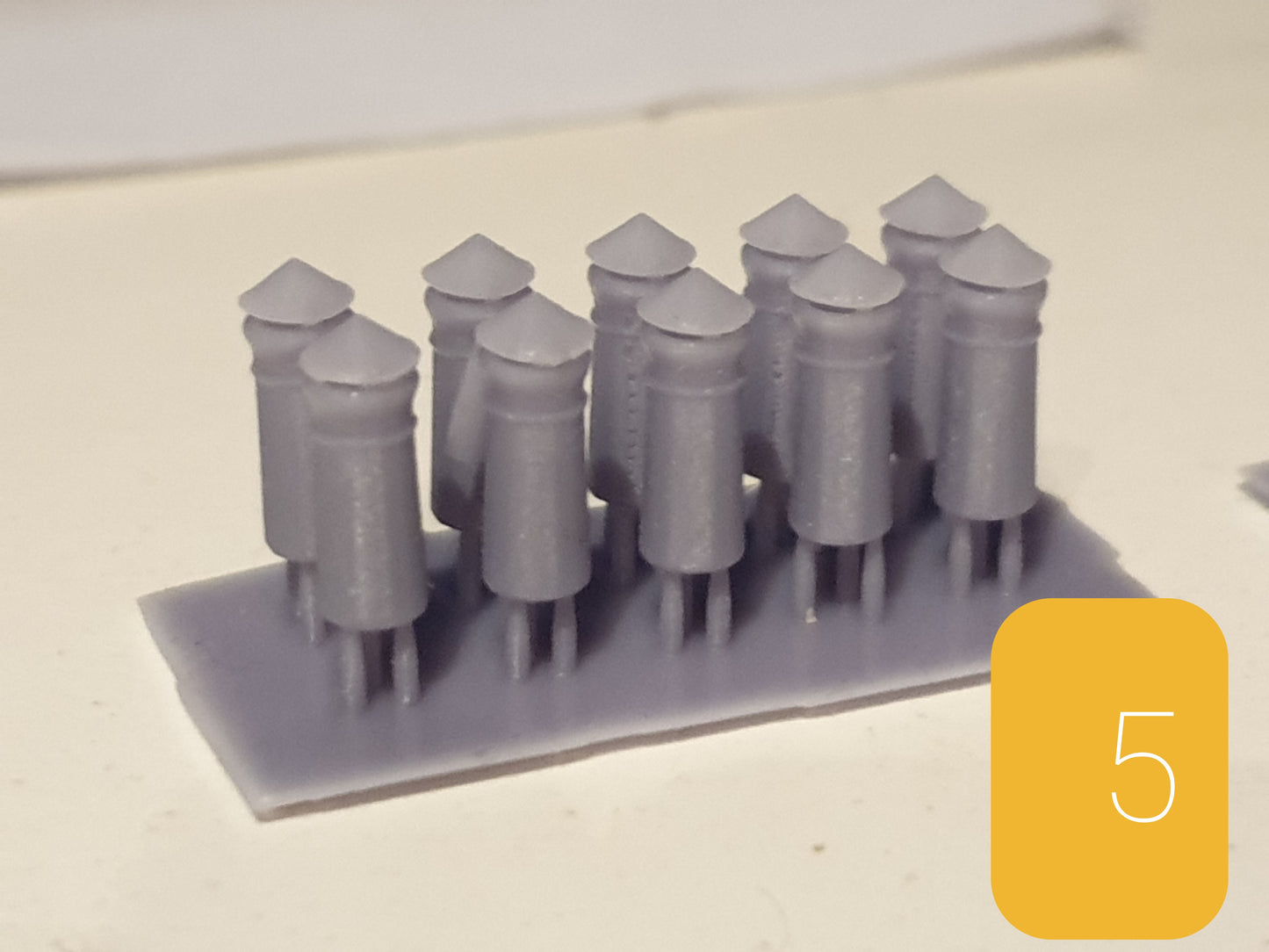 Oo Gauge chimney pots 3d printed  unpainted