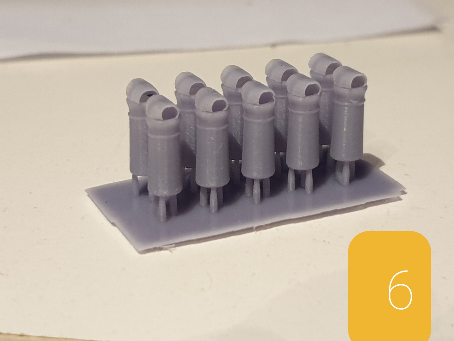 Oo Gauge chimney pots 3d printed  unpainted