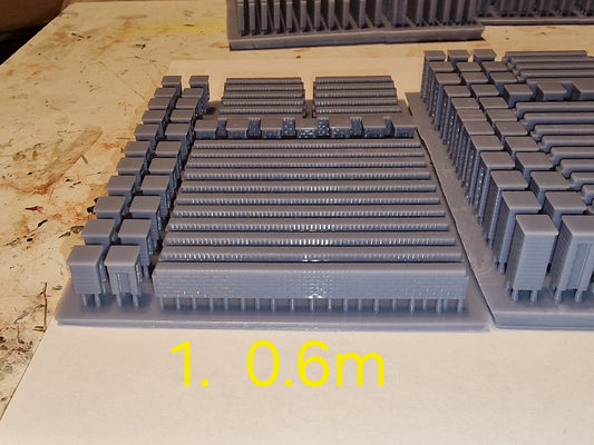 OO Gauge  Brick Walls Various Heights 0.6m 1.1m 1.6m 3d printed Unpainted