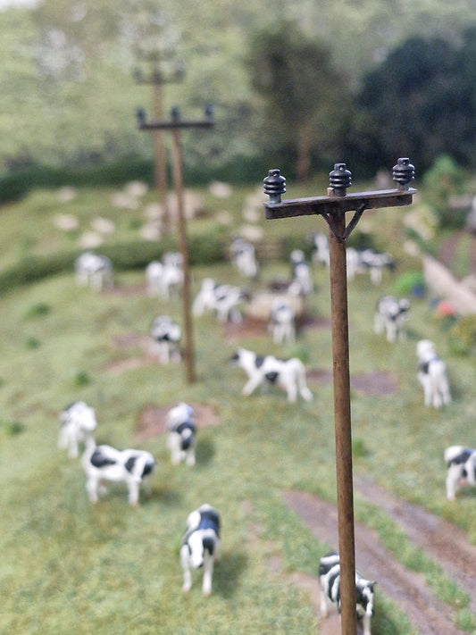 TT 100 3mm Gauge  Uk Power Poles  Unpainted