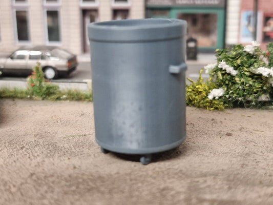 O Gauge Galvanised Industrial Round  Bins X3 3d Printed