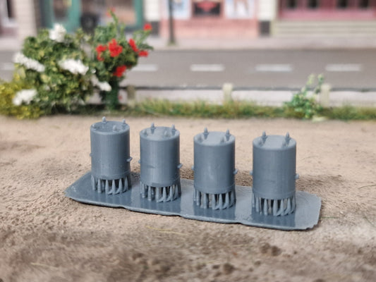 Tt 120 Gauge Galvanised Industrial Round  Bins X4 3d Printed