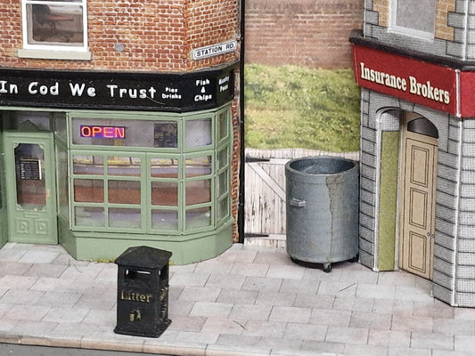 O Gauge Square Litter Bins X10 3d Printed