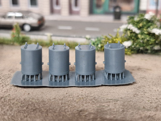 Tt 100 3mm Gauge Galvanised Industrial Round  Bins X4