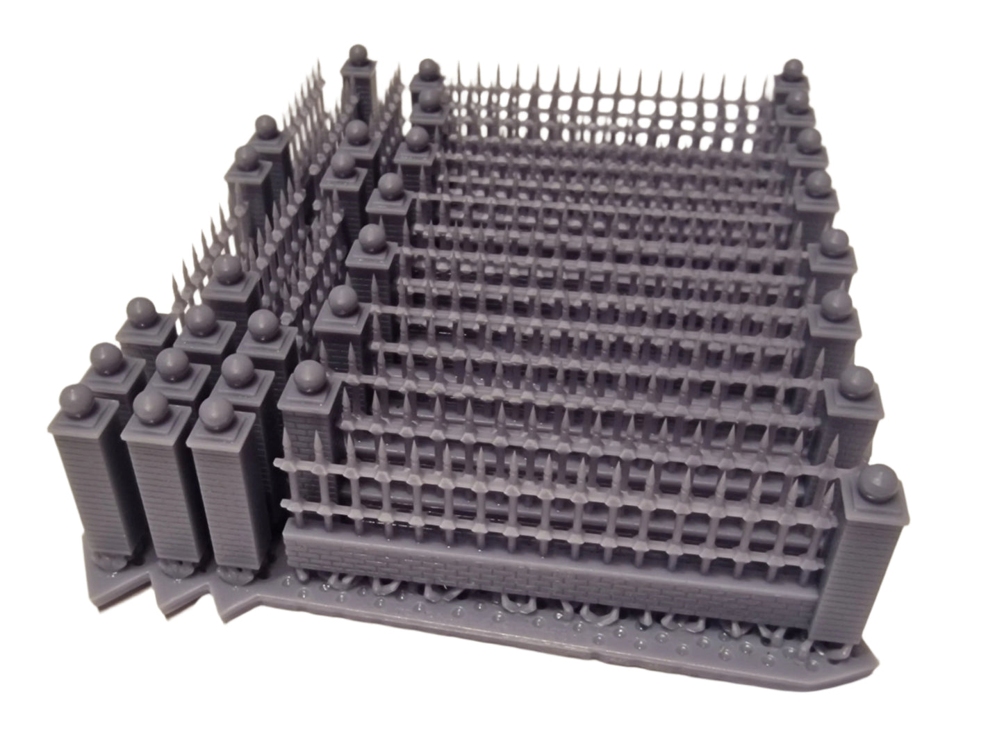 N Gauge Brick Walls With Double Iron Railings
