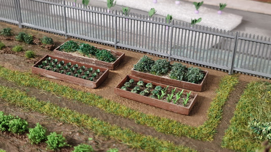 Oo Gauge Planters With Plants X3 For Allotment Or Gardens 3d printed