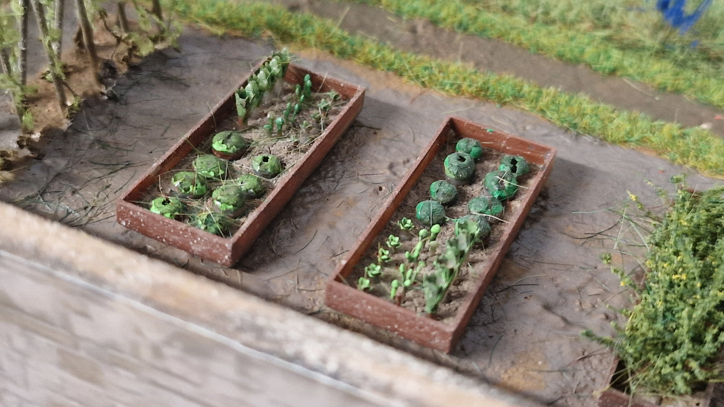 Oo Gauge Planters With Plants X3 For Allotment Or Gardens 3d printed