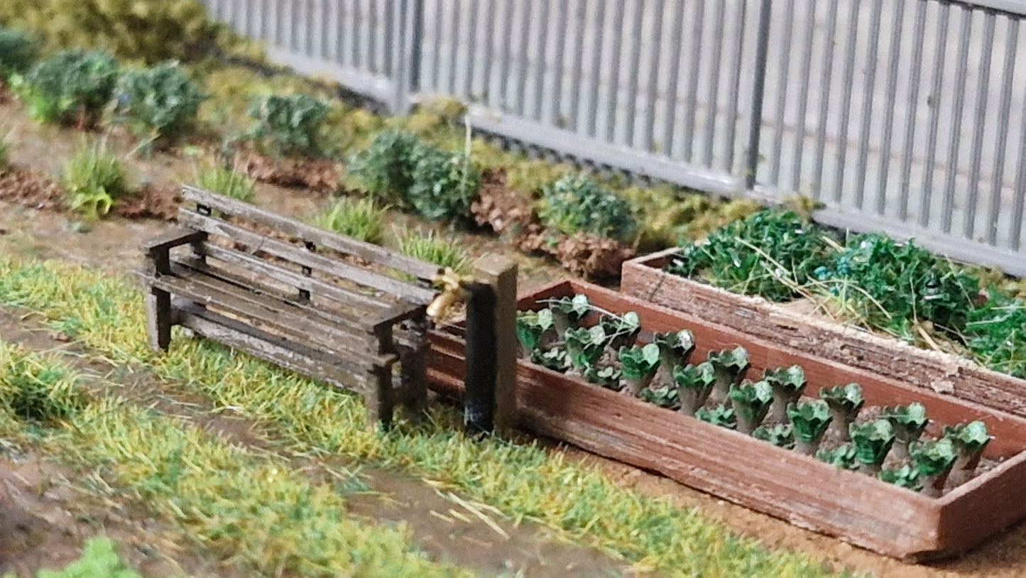 Oo Gauge Planters With Plants X3 For Allotment Or Gardens 3d printed