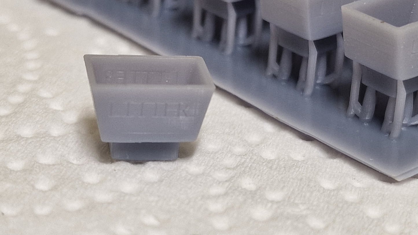 Oo Gauge 1950's 1960's Square Litter Bins X10 3d Printed