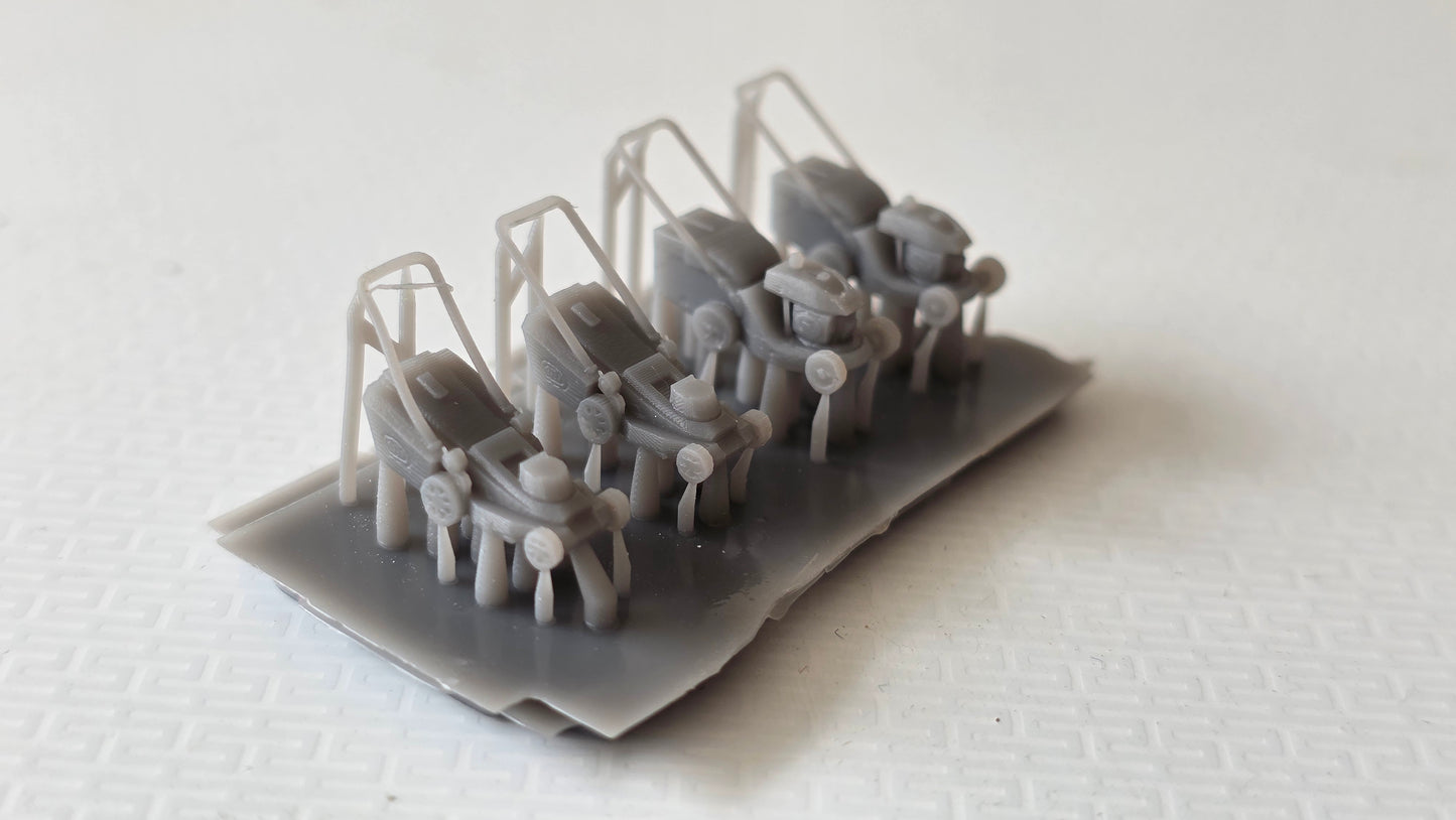 OO gauge Lawnmowers pk of 4 3d printed