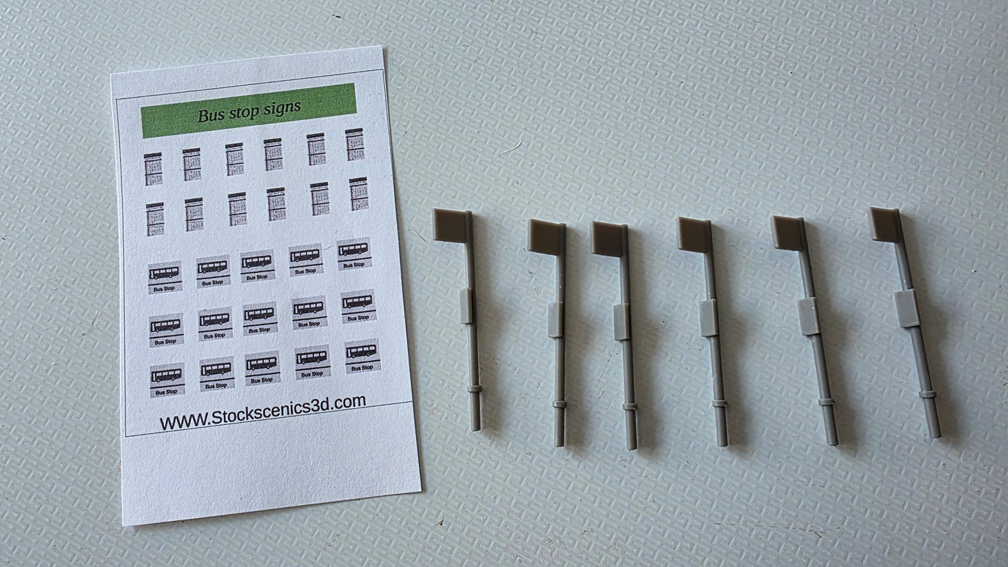Oo gauge bus stop signs