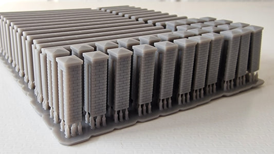 OO Gauge  Brick Walls  1.6m with capping stones 3d printed Unpainted