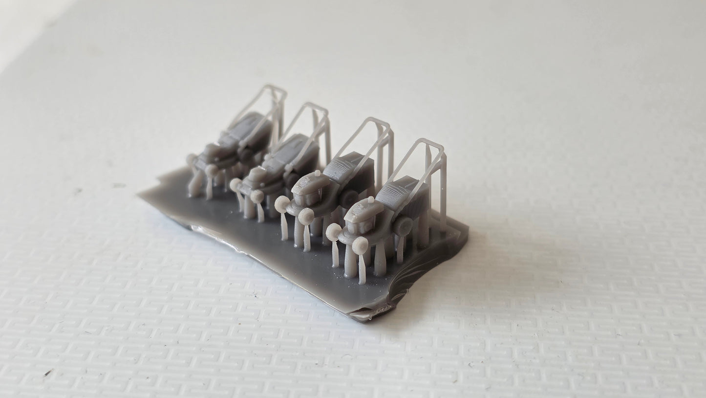 OO gauge Lawnmowers pk of 4 3d printed
